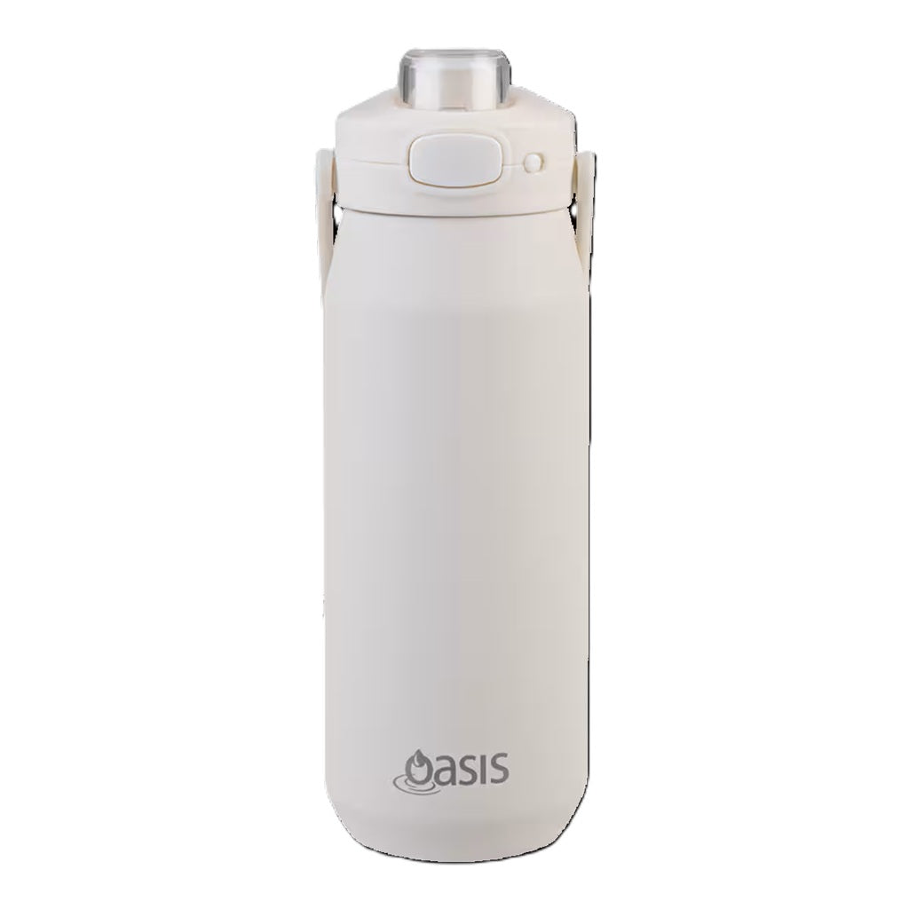 Oasis Capri 750ml Ceramic Lined Stainless Steel Triple Wall Insulated Water Bottle with Quick Release Lid - Leakproof & BPA Free - Perfect for Hiking, Gym & Outdoor Activities (Alabaster)