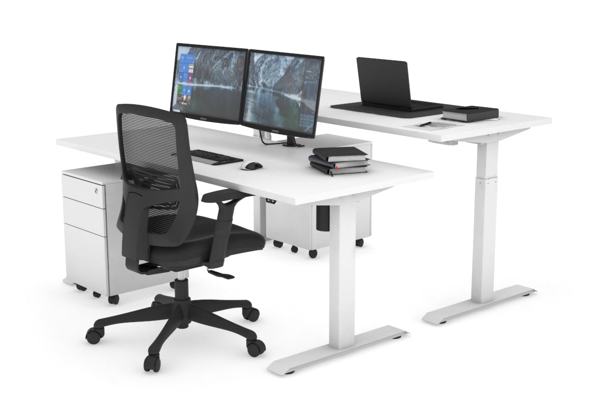 Just Right Height Adjustable 2 Person Workbench [47.2'' x 27.6''] - Perfect for Garage, Workshop & Office Collaboration