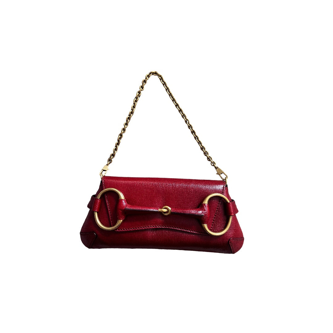 Gucci Red Leather Horsebit Chain Bag by Tom Ford - Luxury Designer Handbag for Women, Perfect for Parties, Date Nights & Special Occasions