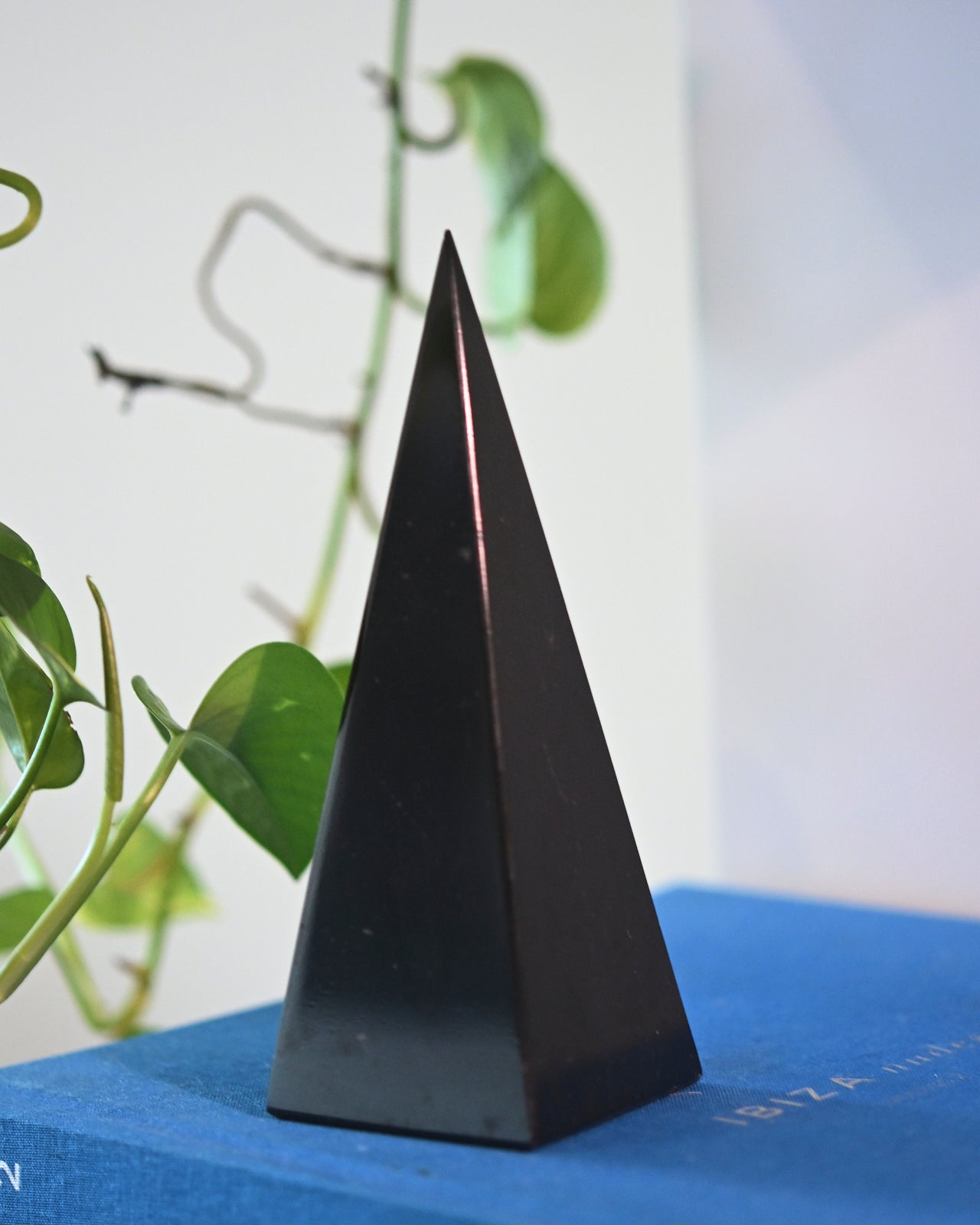 Black Onyx Tall Pyramid 8 Inches - Healing Crystal for Meditation, Home Decor, and Spiritual Energy Work