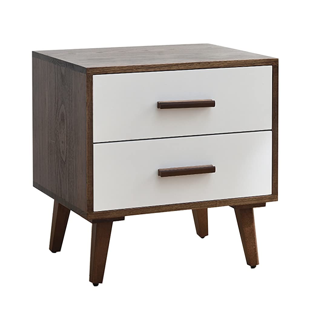 Solid Wood Nightstand - Modern Bedside Cabinet with Drawers, 50x40x52cm, Simple Bedroom & Hotel Storage Furniture - Perfect for Small Spaces, Apartments, and Guest Rooms (Color: D)