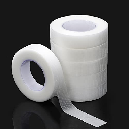 6 Rolls PE Lash Extension Tapes - TEOYALL Breathable Micropore Eyelash Adhesive Strips for Professional Makeup & Salon Use - White (Perfect for Lash Lifting, Extensions & Eye Protection)