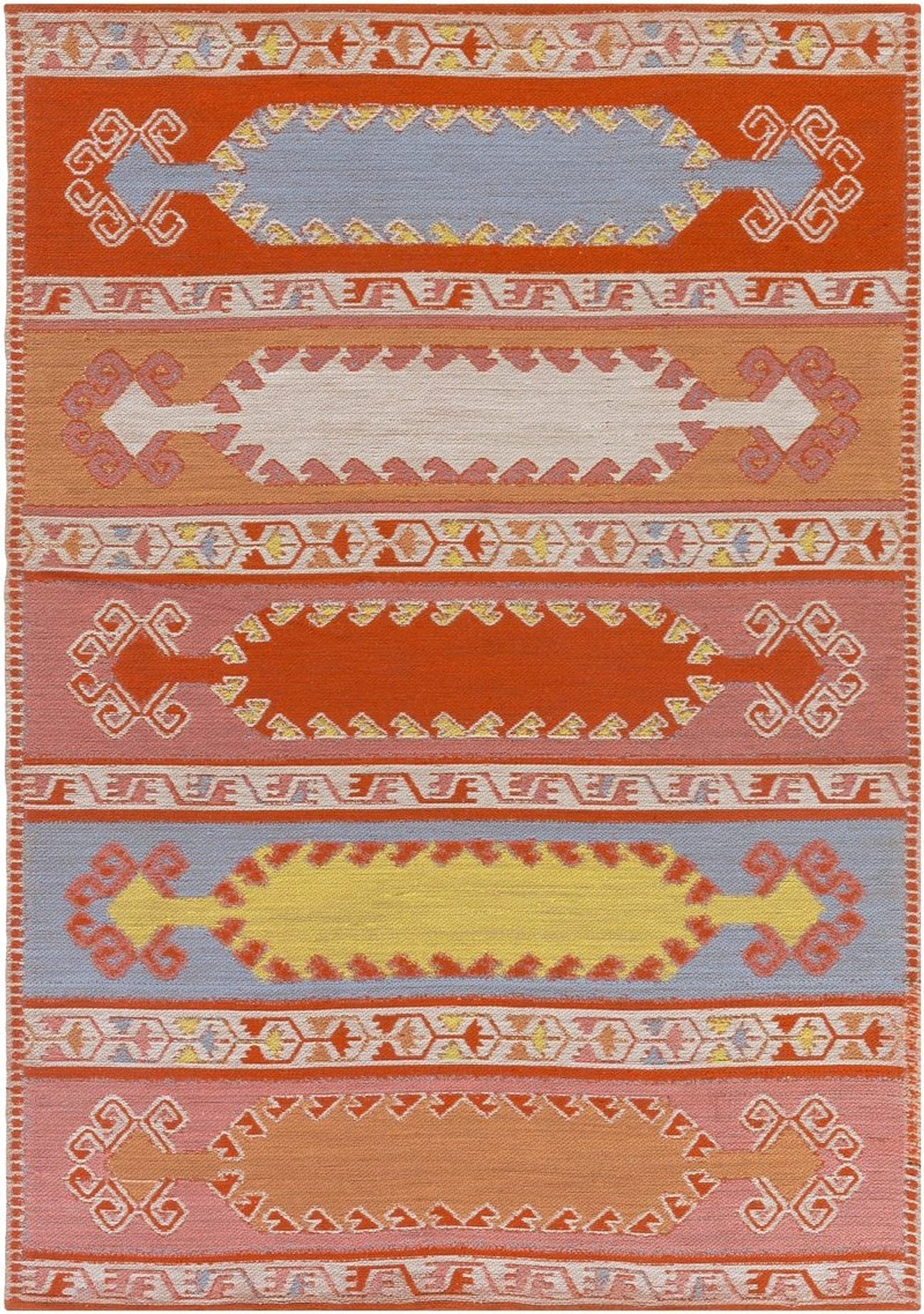 Mark&Day Adlington Global 9x13 Area Rug - Burnt Orange & Beige Handmade Carpet for Living Room, Bedroom, Kitchen | Soft & Durable Floor Decor for Home, Office, Dorm (9' x 13')