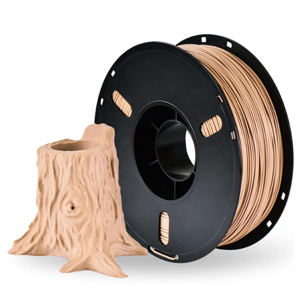 Premium PLA Wood Filament for 3D Printing - 1kg Spool (2.2lbs) with High Precision +/- 0.03mm, 340m Length - Perfect for 3D Printers & Pens - Ideal for DIY Projects, Home Decor, and Creative Prototyping