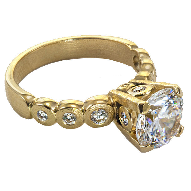 Alex Sepkus Round Large Ring R 165MDA – Elegant 18K Gold Plated Statement Ring for Women, Perfect for Weddings, Parties & Special Occasions
