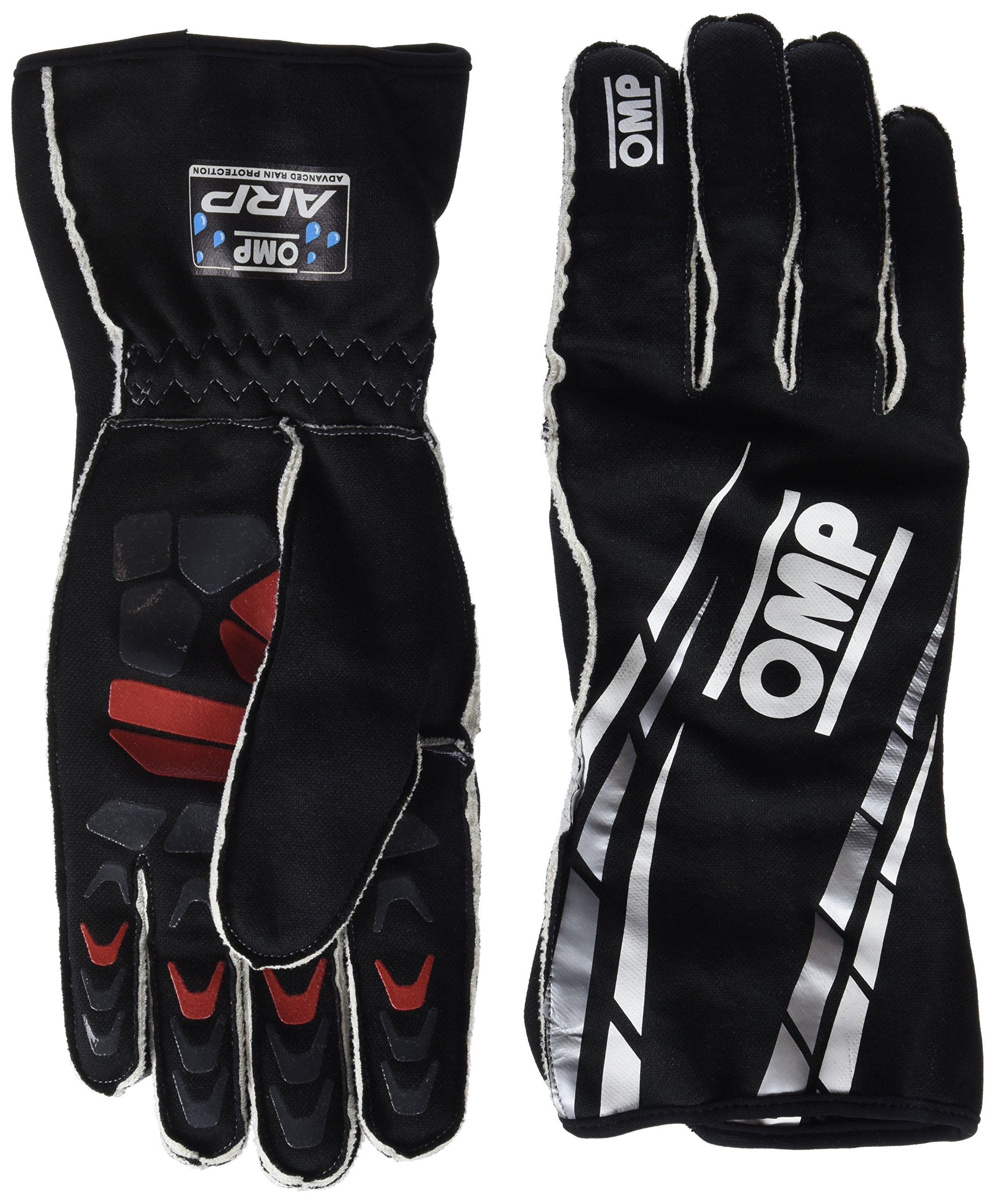 OMP ARP Gloves Black - Size XL (KB0-2745-A01-071-XL) | Motorcycle Racing Gloves for Men | Durable Protection for High-Speed Riding