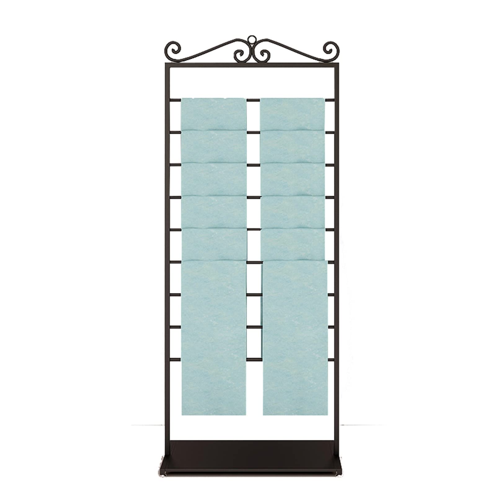 9-Layer Heavy Duty Scarf Organizer Stand - Large Capacity Vertical Display Rack for Shawls, Towels, Silk Ribbons & Wrapping Papers | Space-Saving Storage Solution for Closet, Boutique & Retail Store Display
