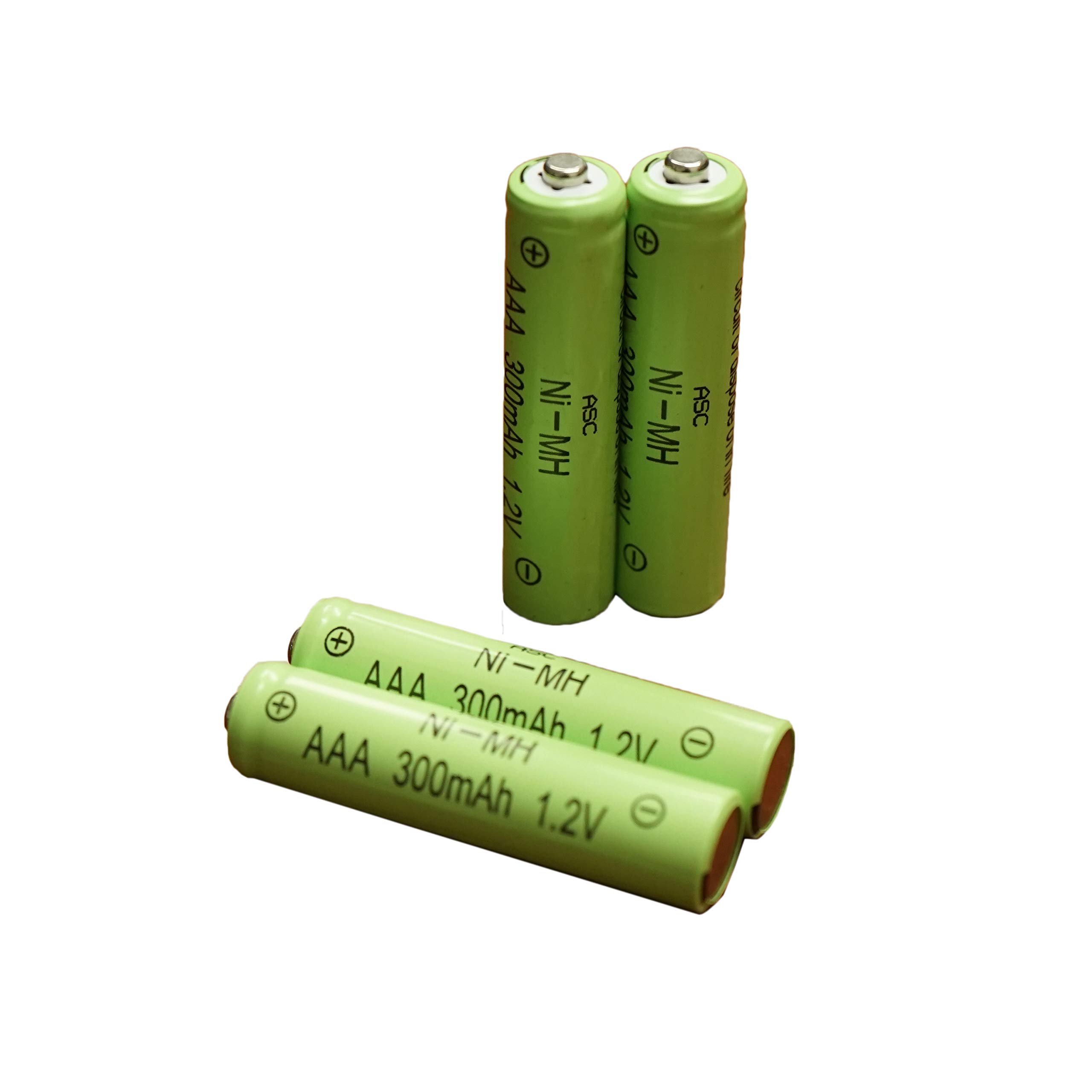 ASC Solar Light AAA Ni-MH Rechargeable Batteries 12 Pack - 300mAh High Capacity for Solar Garden Lights, Outdoor Path Lights & Landscape Lighting - Long Lasting Eco-Friendly Power Solution
