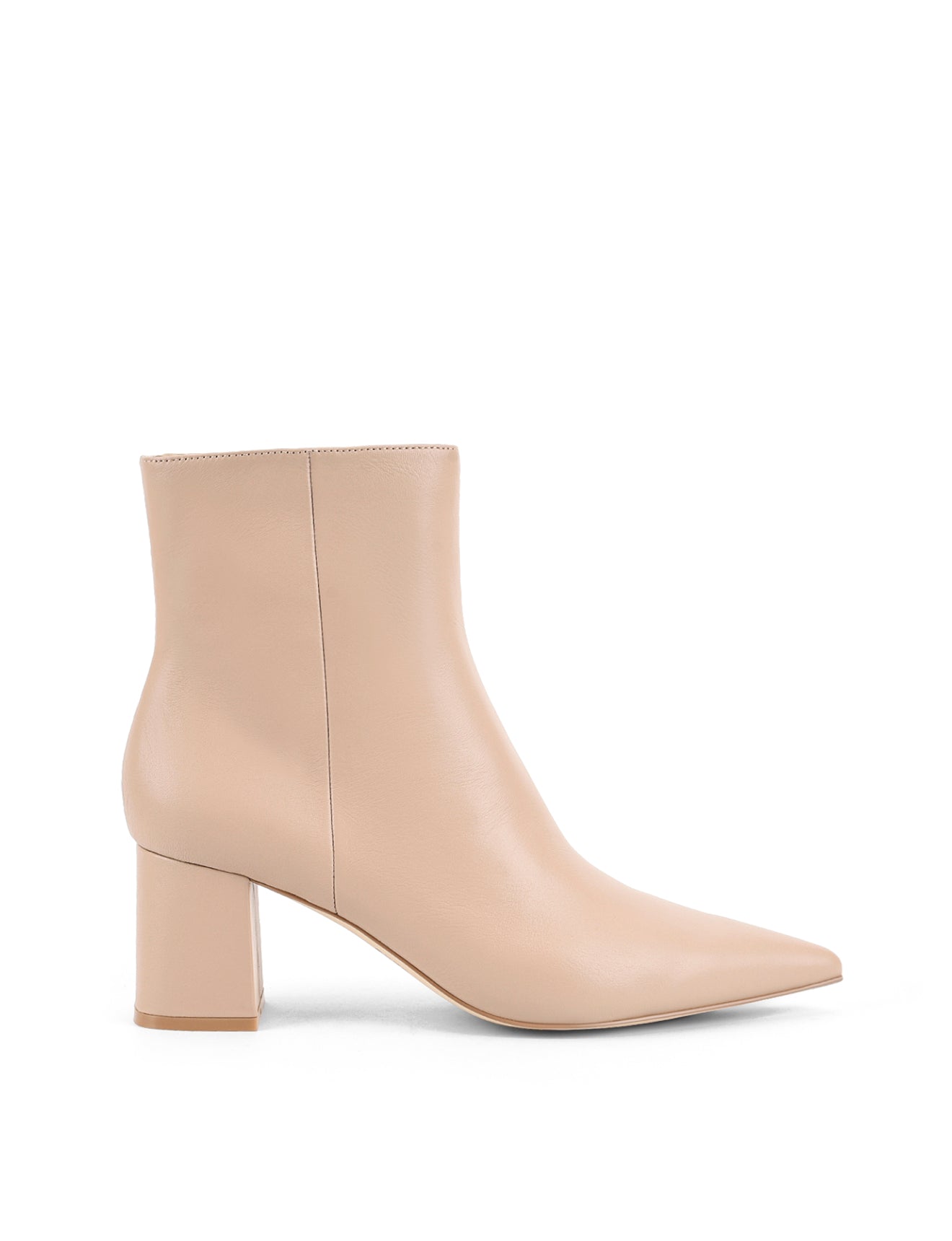 Yates Women's Ankle Boots - Nude Leather Mid-Calf Booties for Fall & Winter | Comfortable Casual & Office Wear