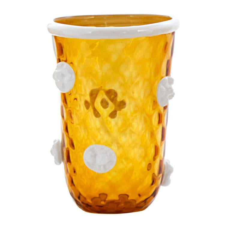 PRE ORDER Set of 6 Hello Spring Amber Glasses - Elegant Drinking Glasses for Spring Parties, Home Decor & Gift Giving