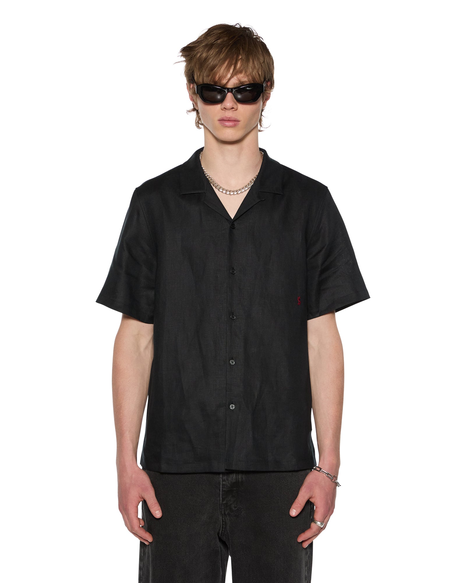 Costa Resort Short Sleeve Shirt for Men - Comfortable Black Casual Shirt for Beach, Vacation & Summer Outfits