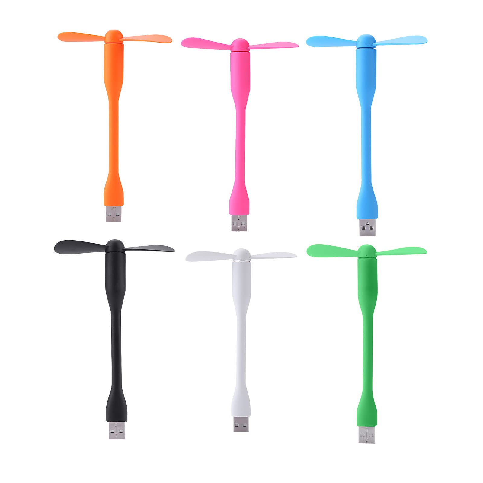 TifyTofy USB Mini Fan - Portable Flexible Cooling Fan for Power Bank, Computer, Laptop - 6 Pack - Perfect for Office, Travel, and Summer Outdoor Use