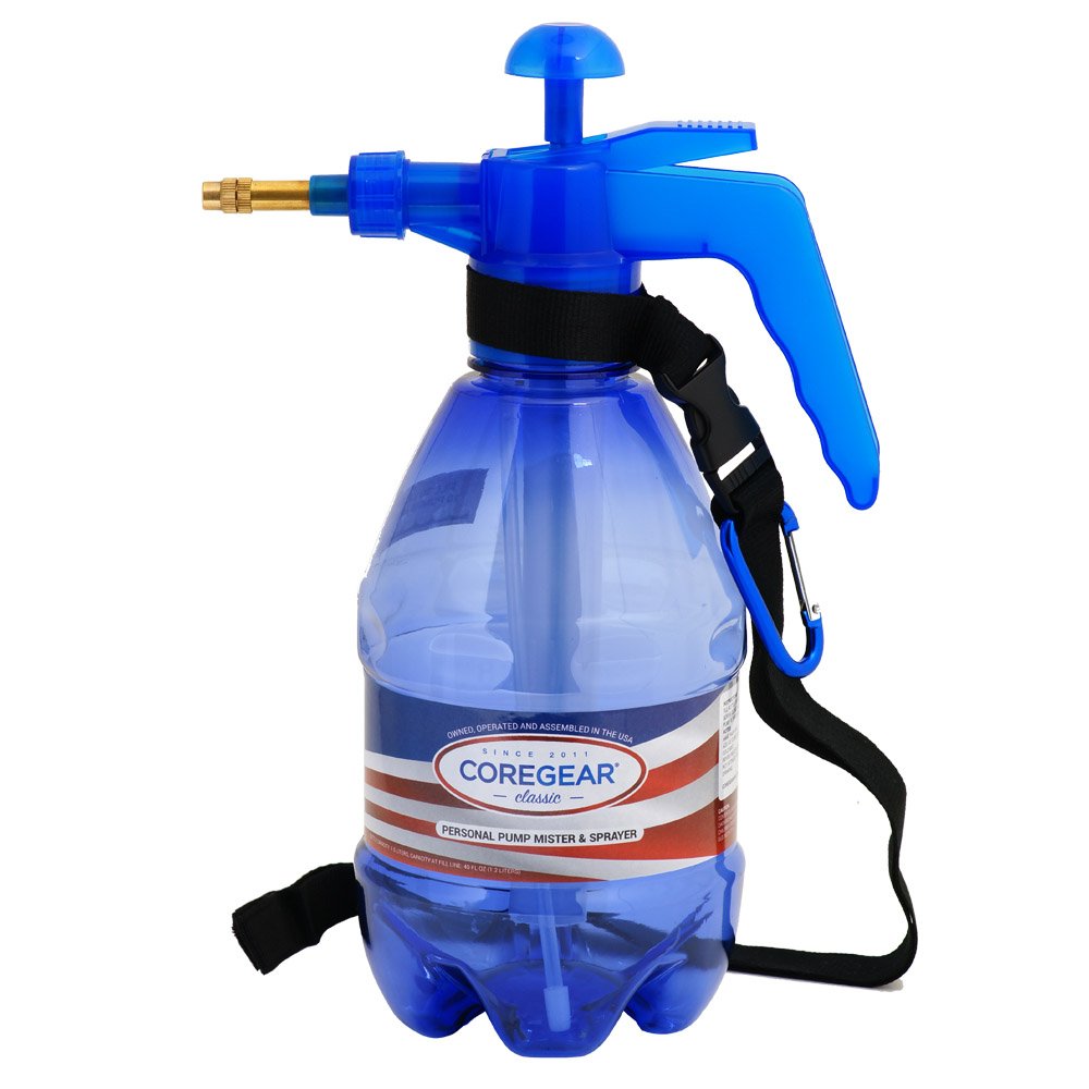 COREGEAR Classic USA 1.5L Personal Water Mister Pump Spray Bottle - Portable Outdoor Cooling Mist for Hiking, Gardening, and Sports