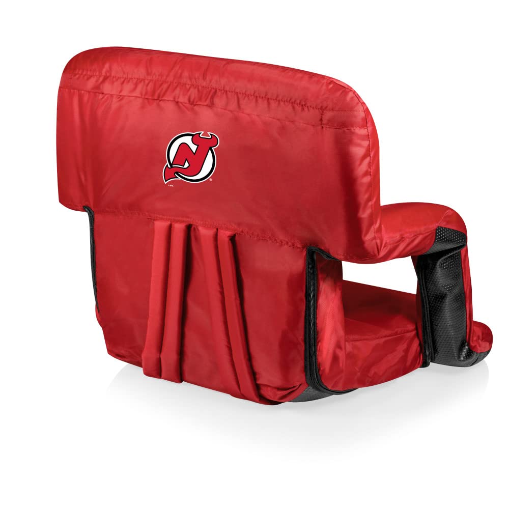 NHL New Jersey Devils Portable Ventura Reclining Stadium Seat - Comfortable Folding Chair for Hockey Games, Outdoor Sports & Tailgating Events