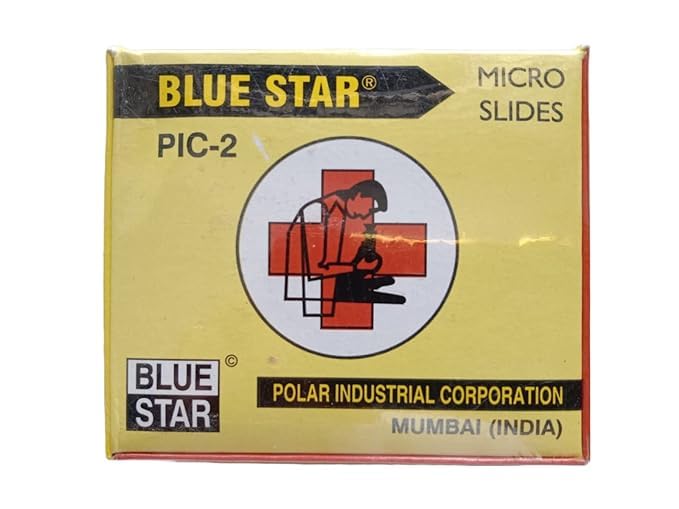 Blue Star Plain Glass Slides - 72pk Microscope Slides for Lab & Science Experiments - Perfect for Classroom, Home School & Scientific Research
