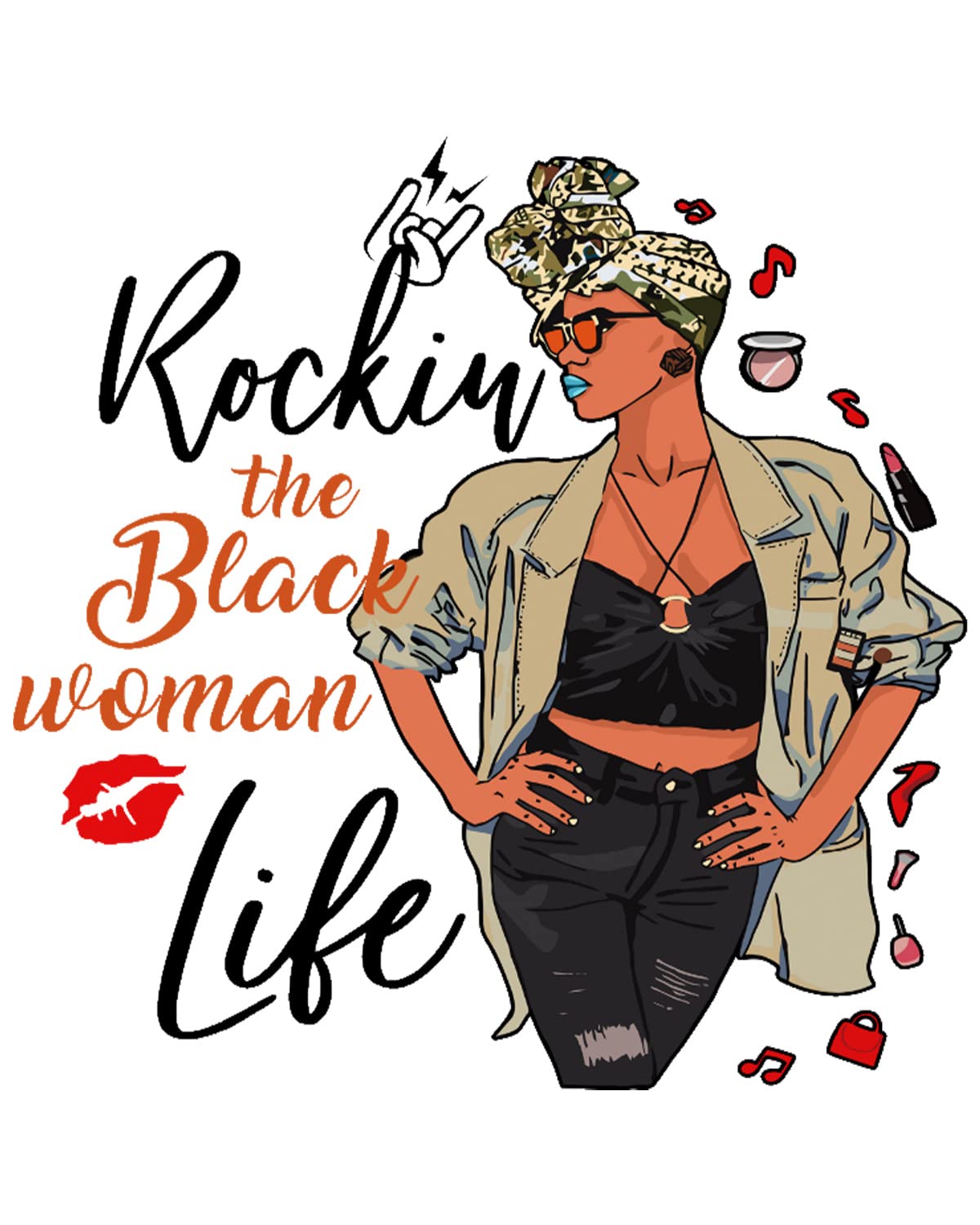 WSIRU Black Women Iron On Decals for T-Shirts - Washable Heat Transfer Vinyl Stickers - DIY Clothing Patches (1PC) - Perfect for Customizing T-Shirts, Hoodies & Denim Jackets
