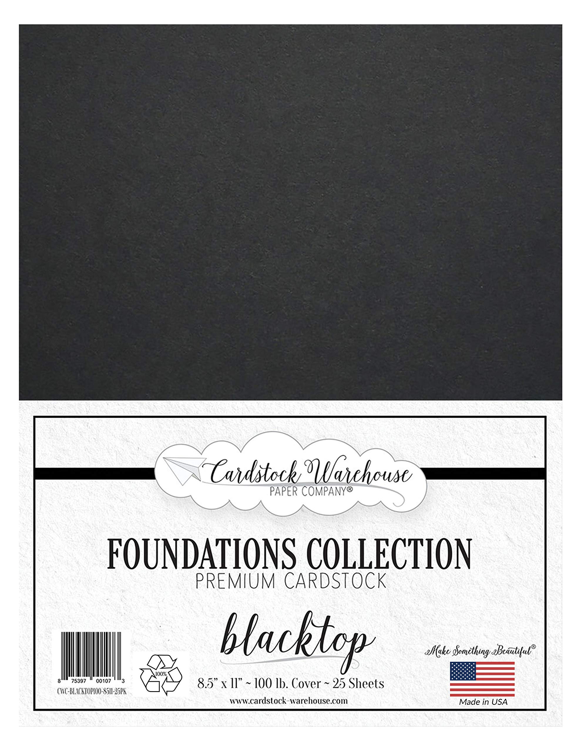 Premium 100% Recycled Black Cardstock Paper - 25 Sheets, 8.5 x 11 Inches, 100 lb/270 GSM - Heavyweight Black Card Stock for Card Making, Invitations, Scrapbooking, Laser & Inkjet Printing, DIY Crafts, Home Office & School Projects