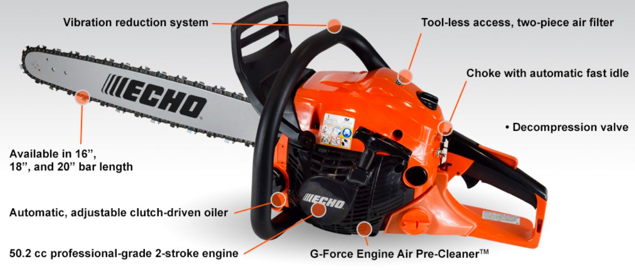 ECHO CS 4910 16-Inch Gas Chainsaw - Professional Rear Handle Chainsaw for Wood Cutting, Tree Trimming & Firewood - Durable & Powerful Chainsaw for Homeowners & Landscapers