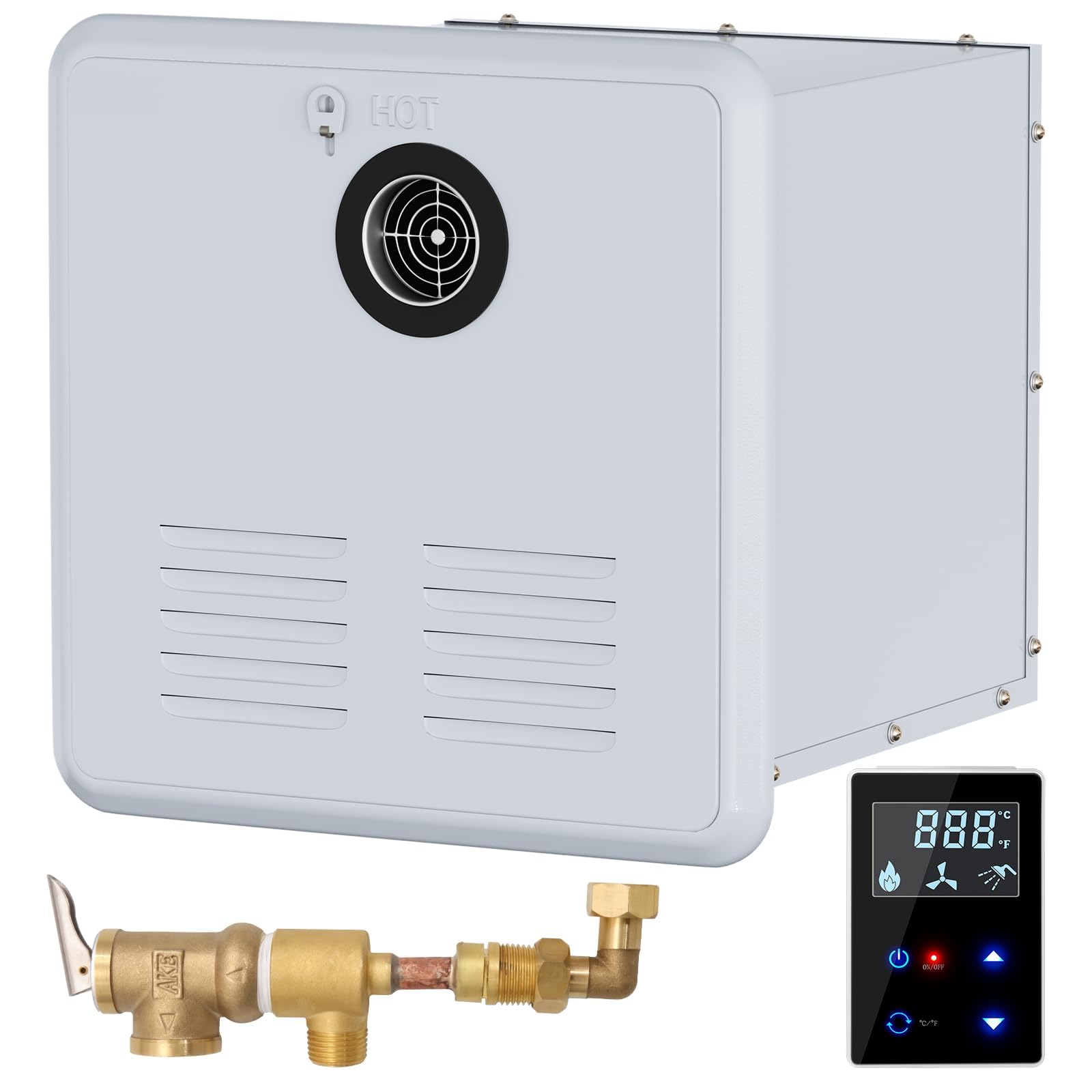 65000 BTU RV Tankless Water Heater - Instant Hot Propane Gas Water Heater with DC 12V Power & Multi-Protection System - Perfect for RV Showers, Kitchen Sinks & Outdoor Camping