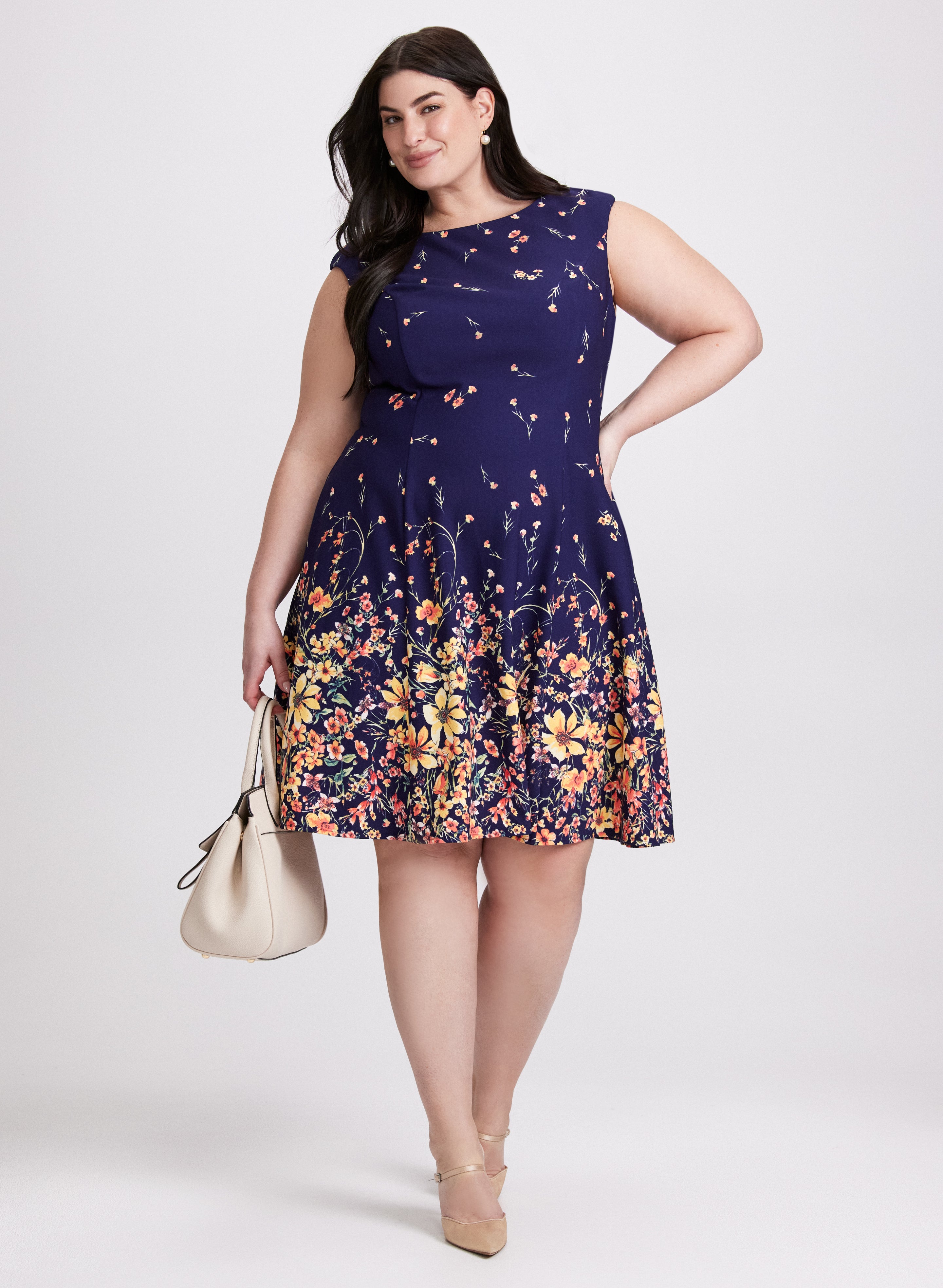 Floral Trim Dress for Women - Elegant Summer Floral Print Dress with Lace Details | Perfect for Weddings, Parties & Special Occasions