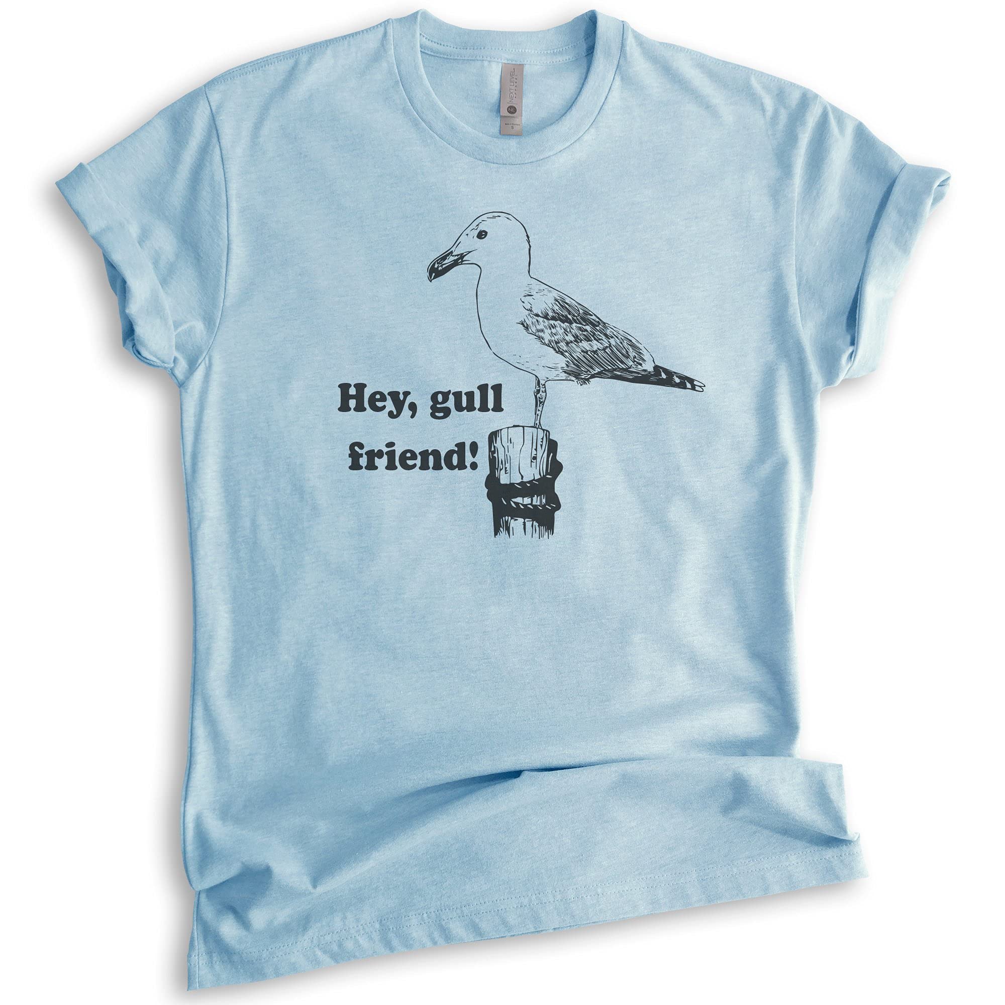 Evertree Unisex Seagull Pun T-Shirt - Funny Beach Animal Graphic Tee for Men & Women | Perfect for Casual Wear, Summer Outings & Gifts