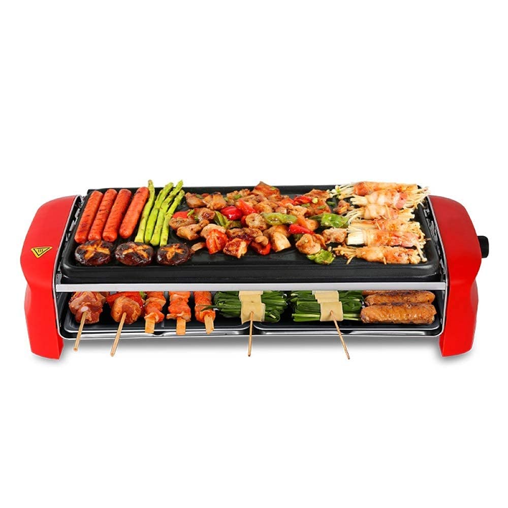 Smokeless Electric Grill - Adjustable Temperature BBQ Grill with Non-Stick Coating for Indoor Cooking, Teppanyaki, Restaurant & Home Use - Perfect for Family Gatherings, Parties & Outdoor Camping