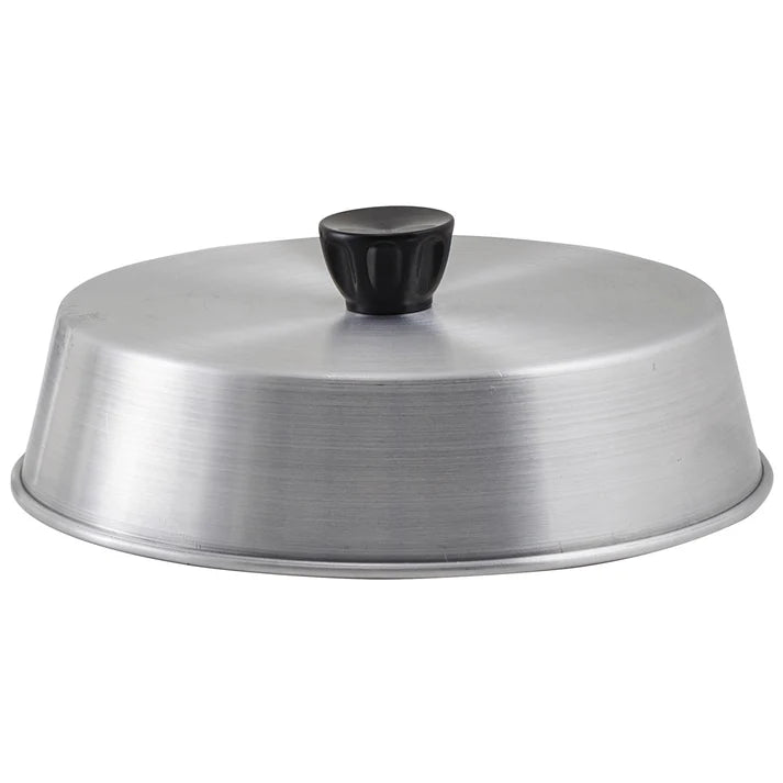 Winco 8-Inch Aluminum Grill Basting Cover with Heat-Resistant Handle - Perfect for BBQ, Grilling, and Outdoor Cooking