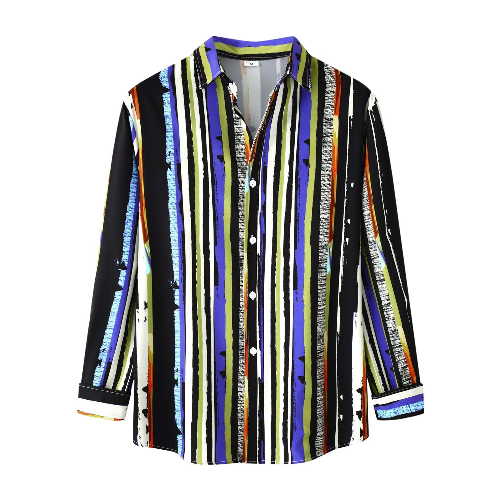 Men's Long Sleeve Dress Shirts - Stylish Turn Down Collar Casual Shirts for Autumn & Winter | Multicolor Print Blouse for Office, Party & Everyday Wear