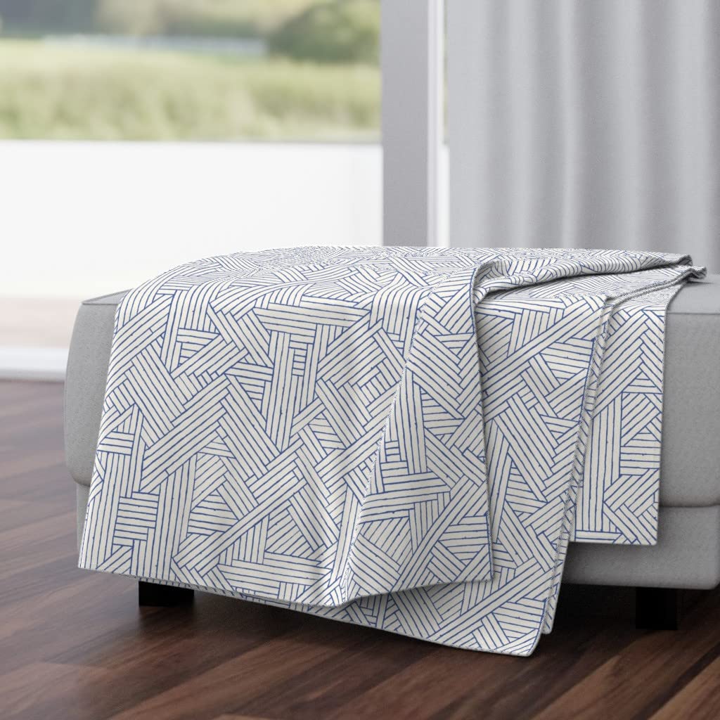 Luxe Velvet Throw Blanket 50x70 Inches - Tiki Geometric Boho Modern Neutral Print Soft Blanket for Sofa, Bed & Home Decor - Cozy Living Room Accessory