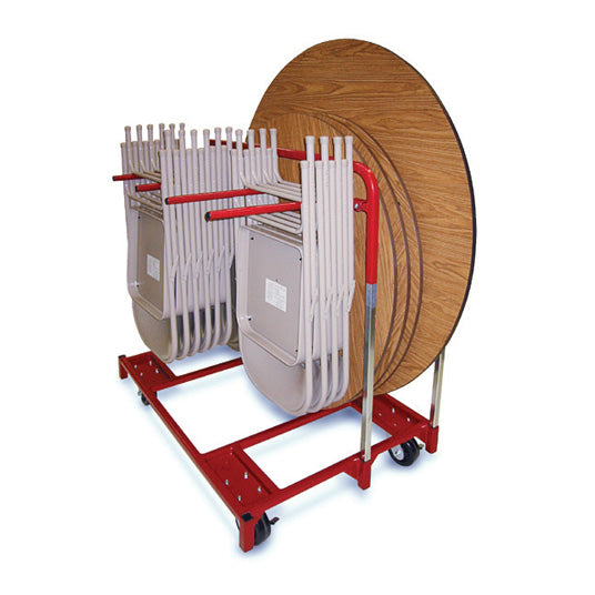 Heavy Duty Folding Chair & Round Table Mover Cart with 1600 lb Capacity - Perfect for Event Setup, Banquet Halls, and Catering Services
