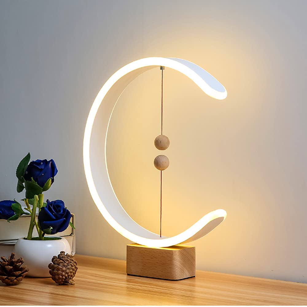 Magnetic Levitation LED Desk Lamp - USB Powered Smart Balance Light for Home, Office & Dorm | Creative Floating Bulb Night Light | Modern Gift Idea for Birthday & Housewarming