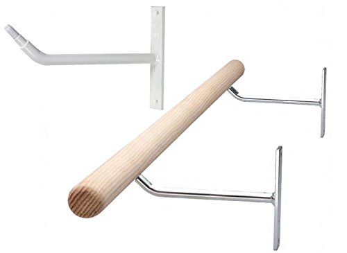 Alvas 4' Maple Ballet Barre - Wall Mounted Non-Adjustable Dance Bar with White Hardware - Perfect for Home Dance Studio, Ballet Practice & Fitness Training