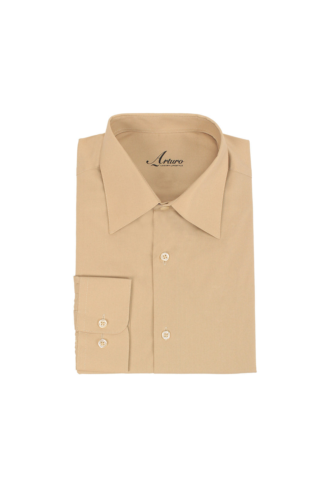 ARTURO Modern Fit Long Sleeve Tan Dress Shirt for Men - Big & Tall Sizes 4X to 6X - Premium Business Casual Office Wear & Formal Occasions