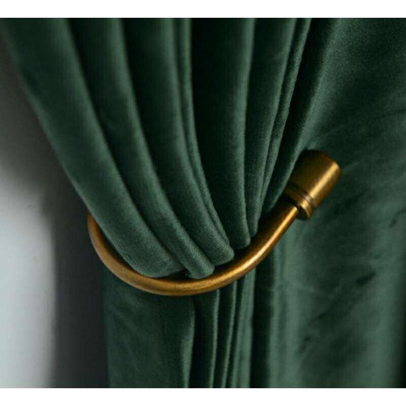 Luxury Dutch Velvet Curtains Dark Emerald Green - Blackout Drapes for Living Room, Bedroom & Home Theater - Premium Heavyweight Window Treatments with Thermal Insulation
