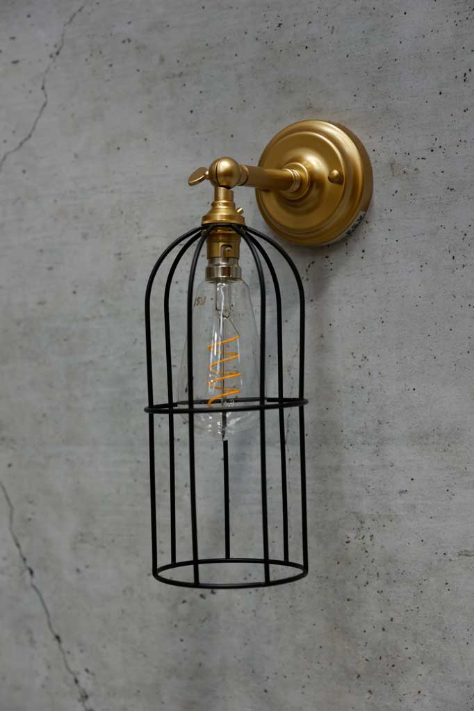 Modern Long Cage Wall Light Fixture - Industrial Style Sconce for Living Room, Bedroom, or Hallway Lighting