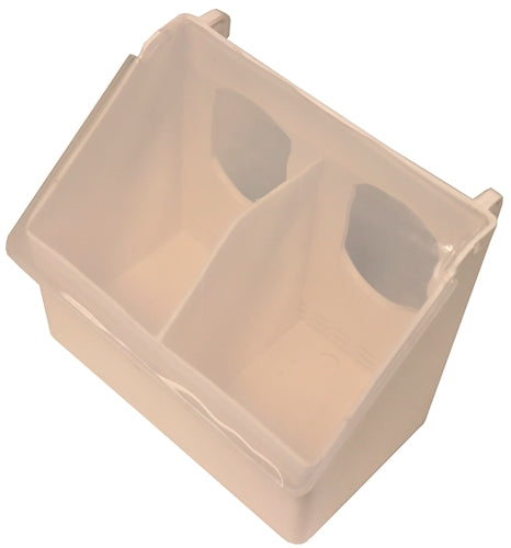 Durable Plastic 2-Hole Bird Feeder for Quails, Pigeons & Doves - Outdoor Cage Mountable - Perfect for Backyard, Garden & Aviary Bird Feeding