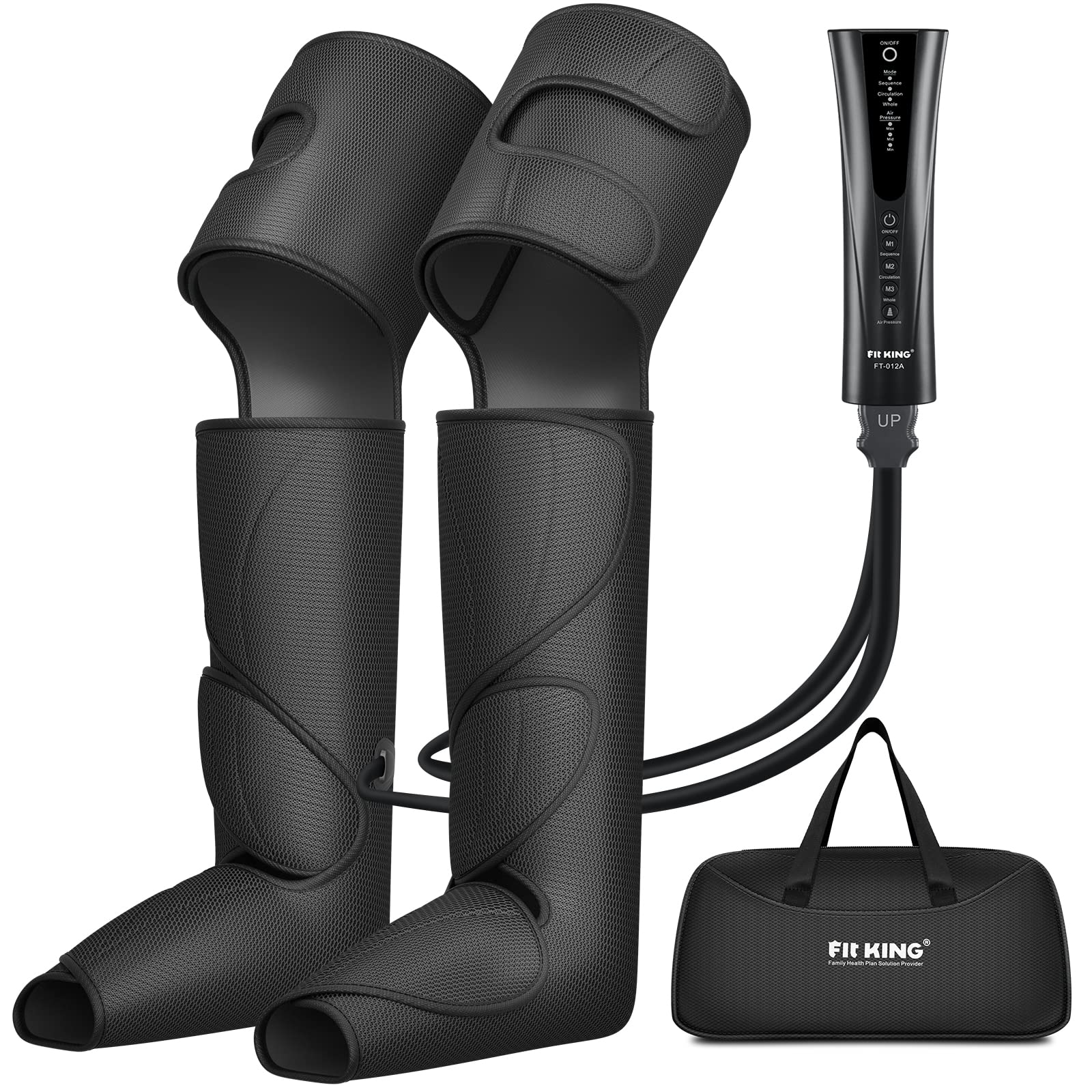 FIT KING Leg and Foot Massager for Circulation & Relaxation - 3 Modes & 3 Intensity Levels - Handheld Controller - Helps with Varicose Veins, Leg Cramps, Swelling & Edema Relief - FSA/HSA Eligible - Perfect for Home Use, Office Relaxation & Post-Workout Recovery