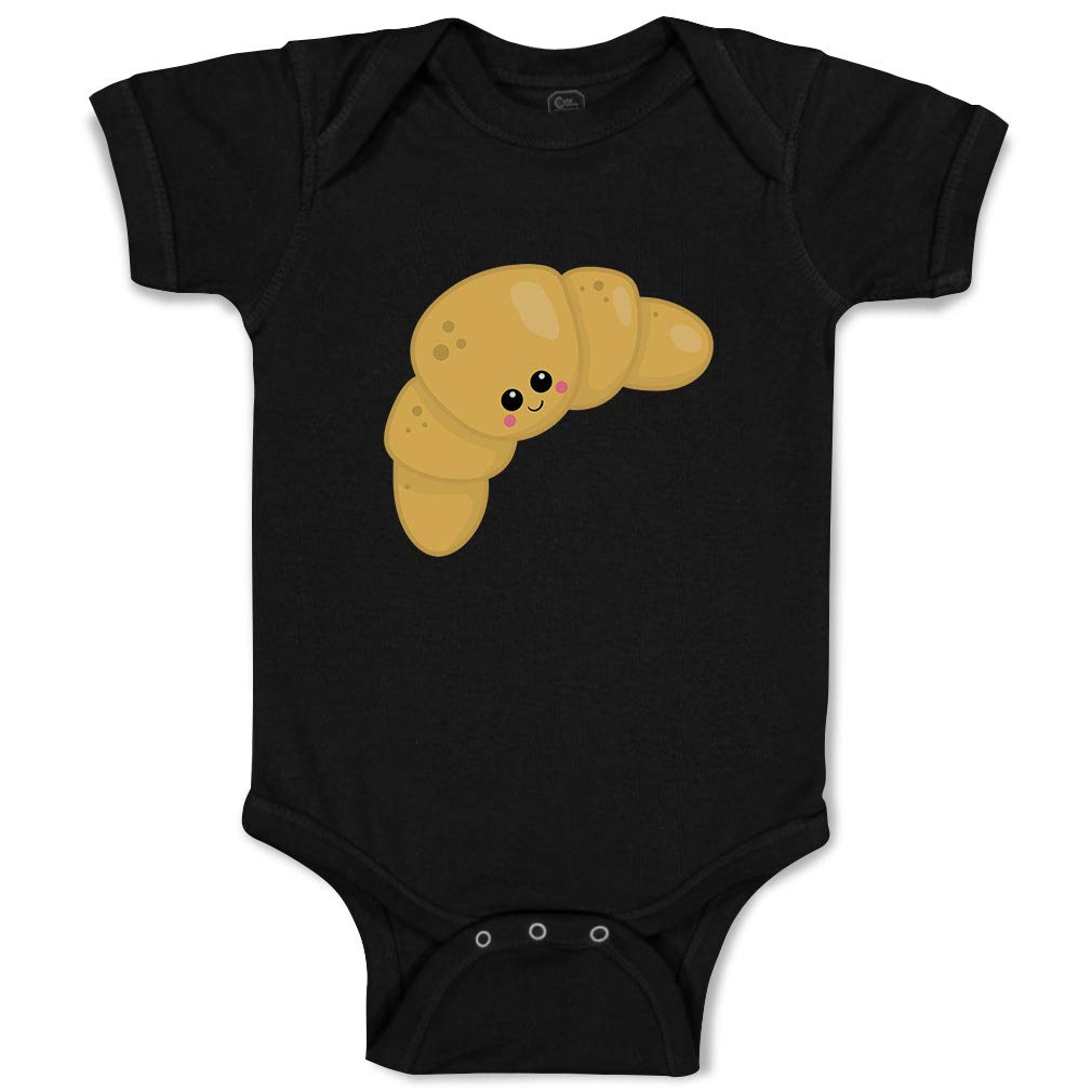 Custom Personalized Baby Bodysuit - Funny Croissant Design 100% Cotton Onesie for Boys & Girls | Perfect for Newborn Photos, Baby Showers & Everyday Cuteness