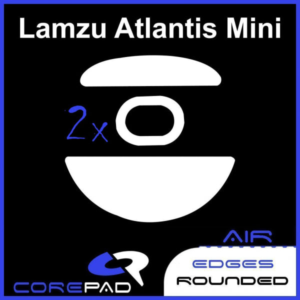 Corepad Skatez AIR Mouse Feet for Lamzu Atlantis Mini - Ultra Smooth Gliding, Low Friction Gaming Mouse Skates - Perfect for Esports, FPS, and Competitive Gaming