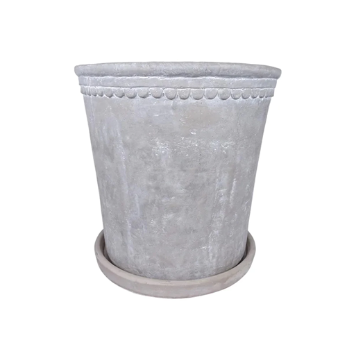 Weathered Grey Scalloped Planter - Large Outdoor Garden Planter for Patio, Balcony & Home Decor