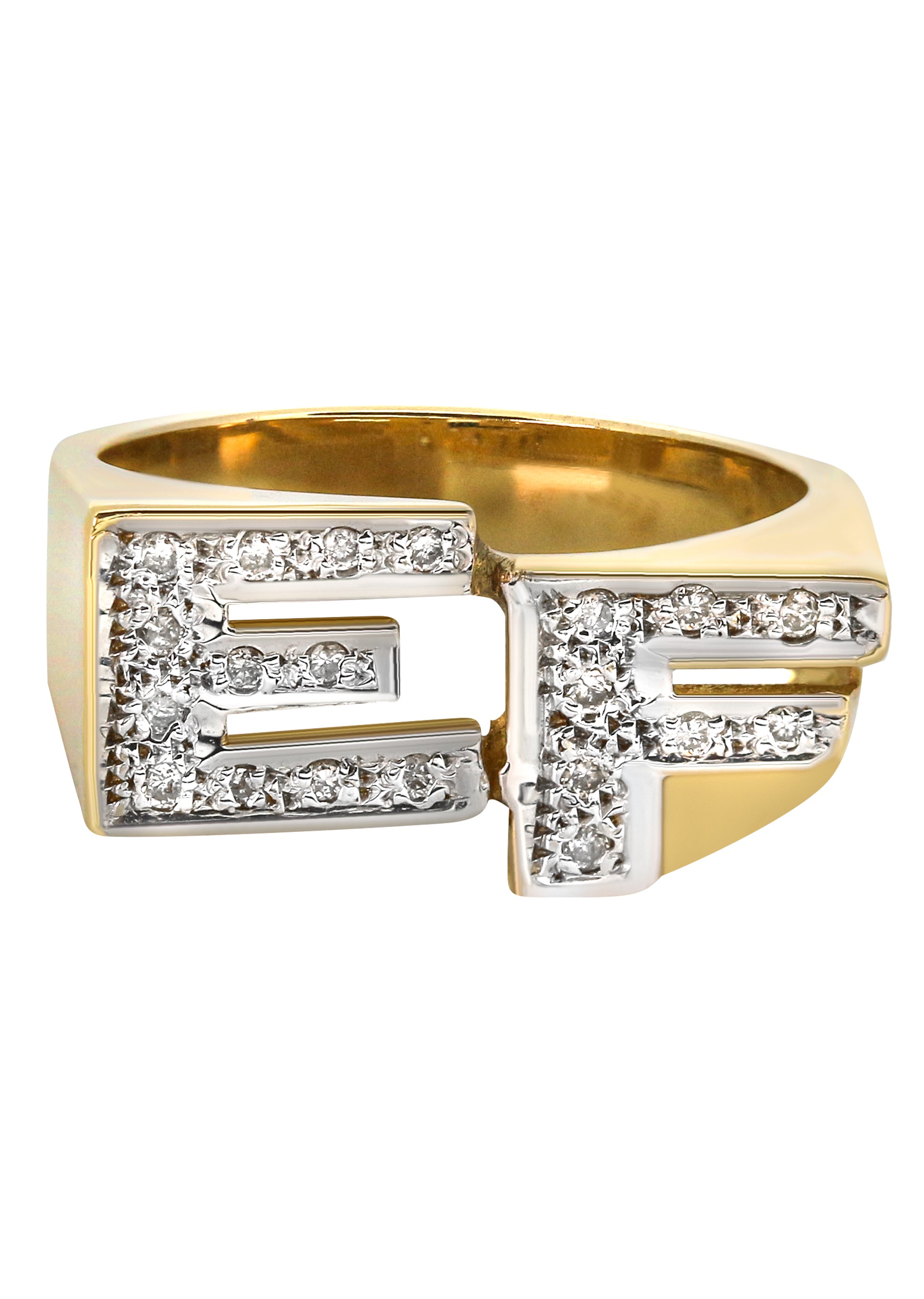 14K Gold Diamond Initial Name Ring for Women - Personalized Custom Engraved Jewelry Gift for Her | Anniversary, Birthday, Valentine's Day Present