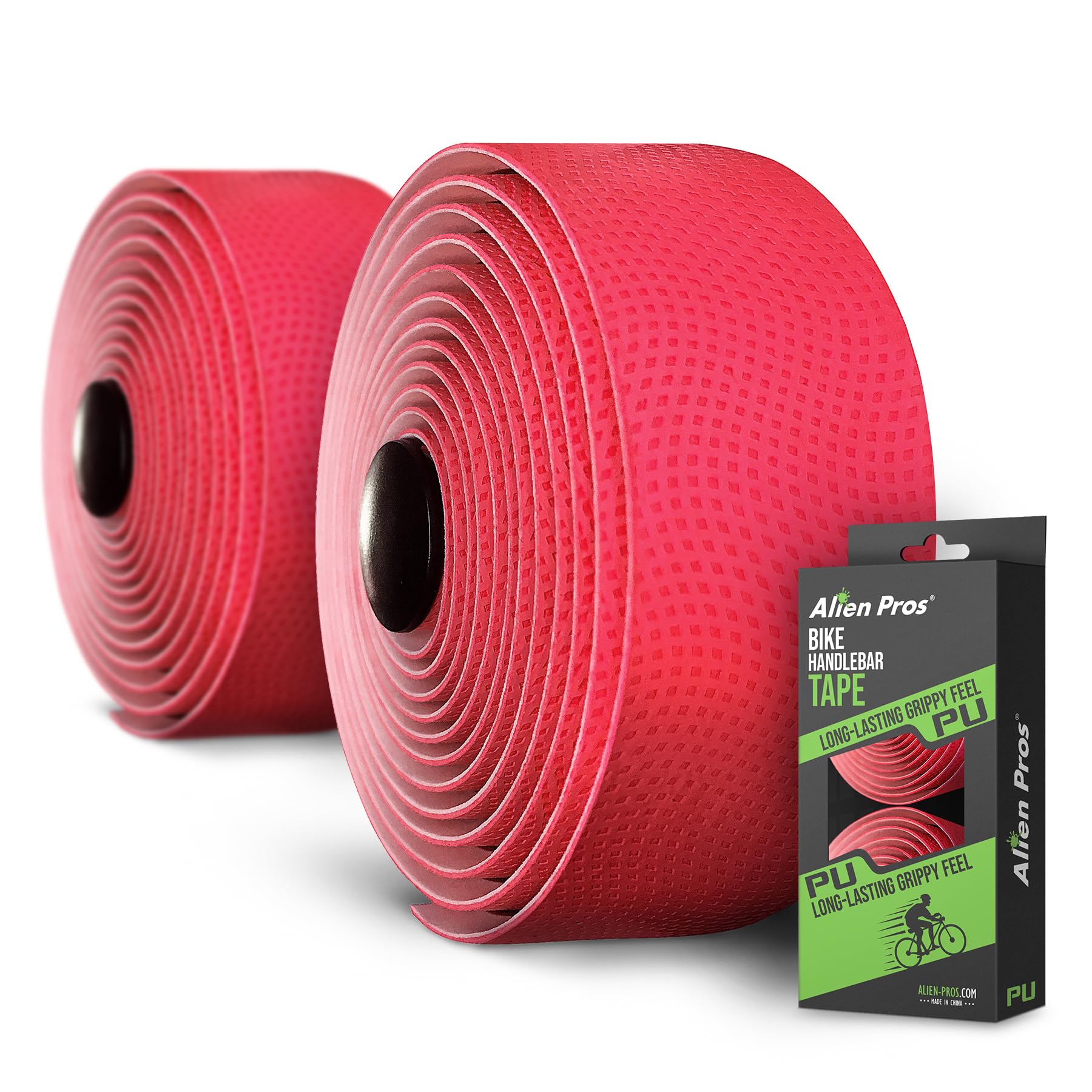 Premium PU Bike Handlebar Tape (Set of 2) - Black, Red, White, Pink, Blue - Non-Slip Cycling Grip for Enhanced Comfort & Control - Perfect for Road Bikes, Mountain Bikes & Commuting - Ideal for Long Rides, Racing & Daily Cycling