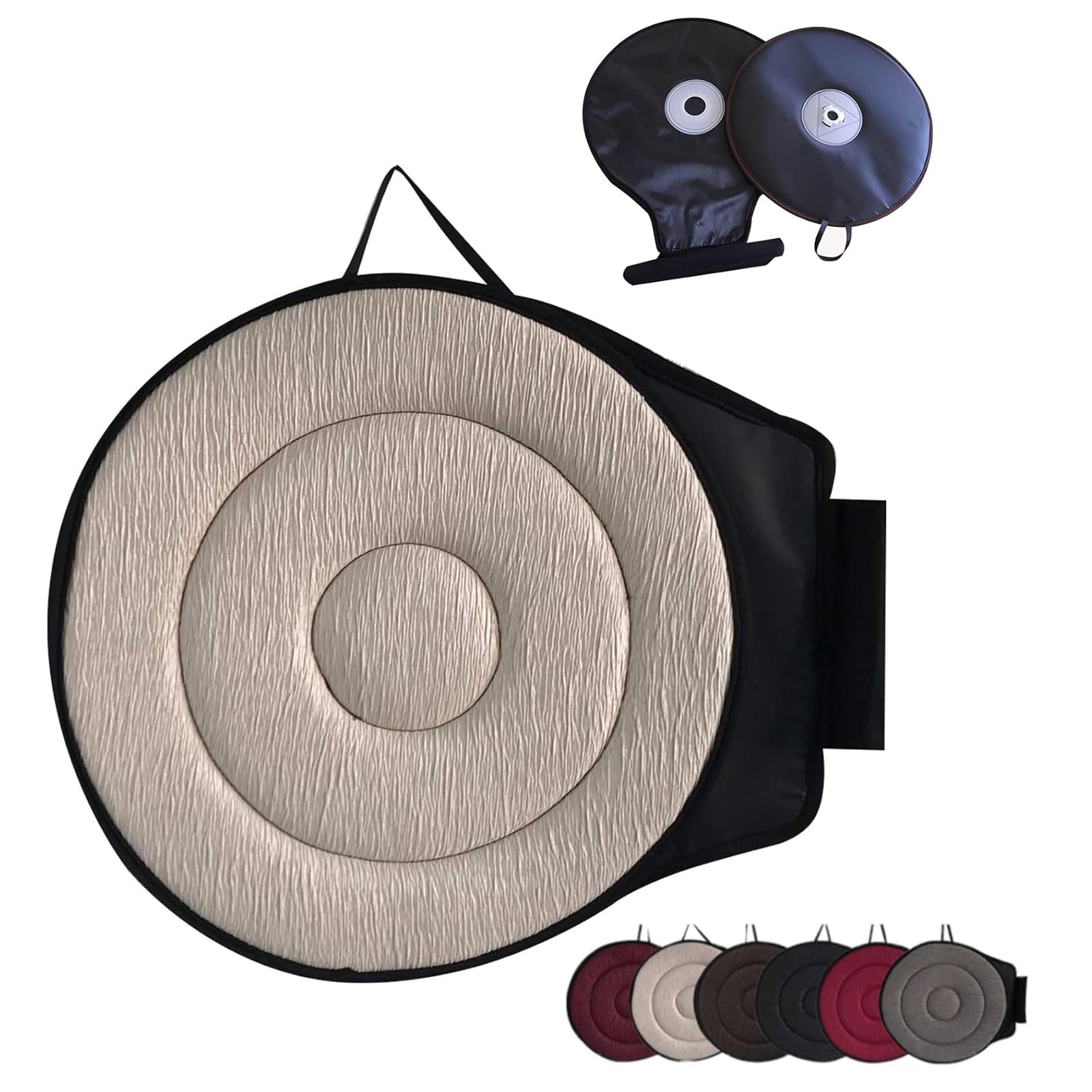 360° Rotating Car Seat Cushion for Elderly & Drivers - Non-Slip Swivel Seat Pad with 360-Degree Rotation - Beige Color - Perfect for Long Drives, Road Trips & Mobility Support