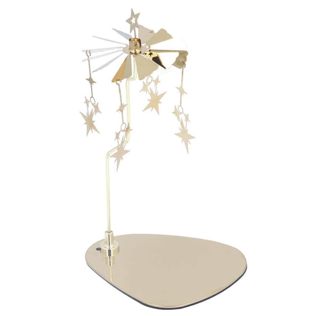 KGEZW Stainless Steel Rotating Aromatherapy Candle Holder - European Style Round Triangle Tray with Wind Chime, 13x10.5x18cm - Perfect for Romantic Home Decor, Meditation & Relaxation Spaces