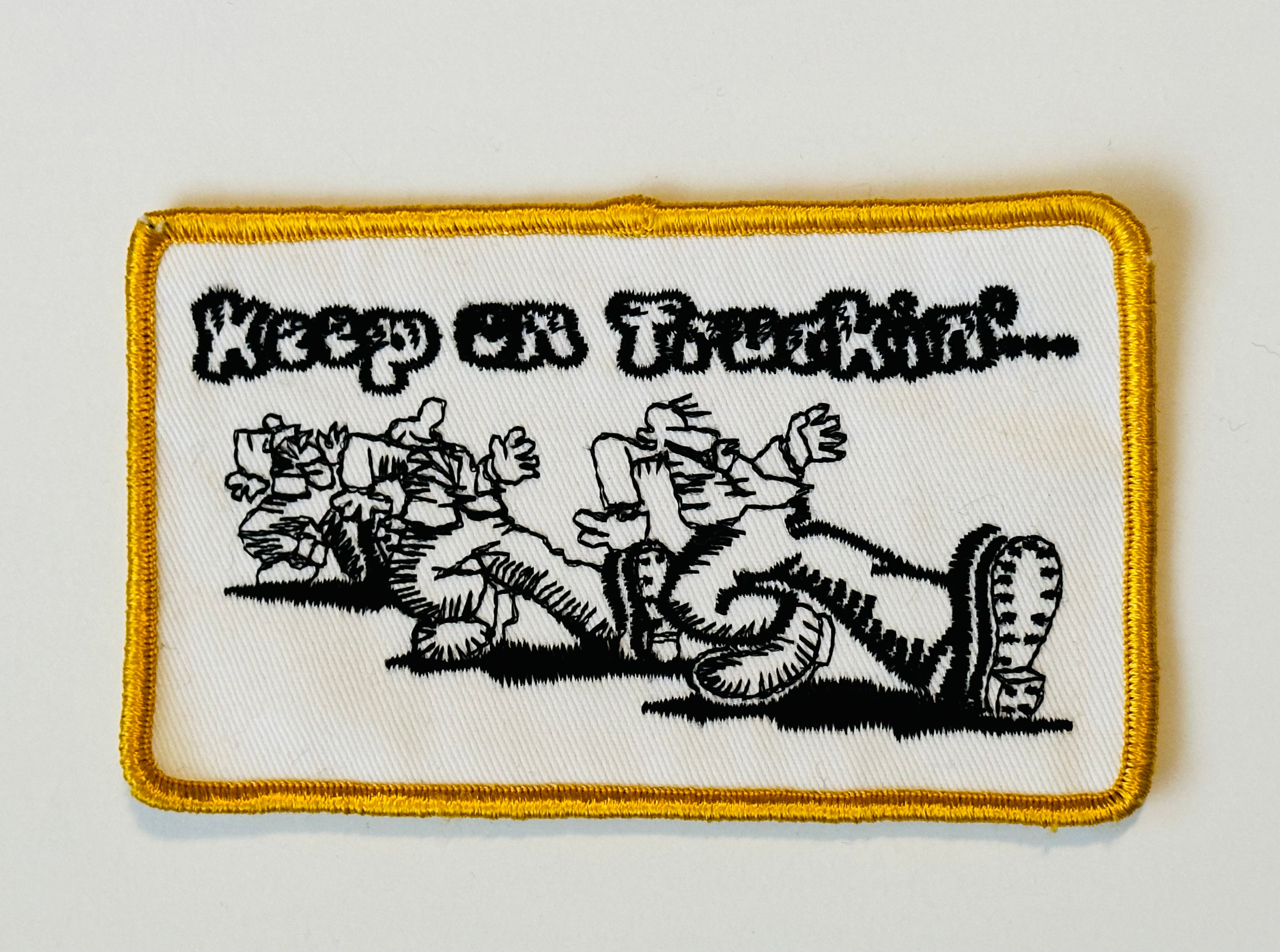 Keep on Truckin R.Crumb Rare Vintage 1970s Embroidered Patch - Perfect for Jackets, Backpacks & Denim Vest Collectors