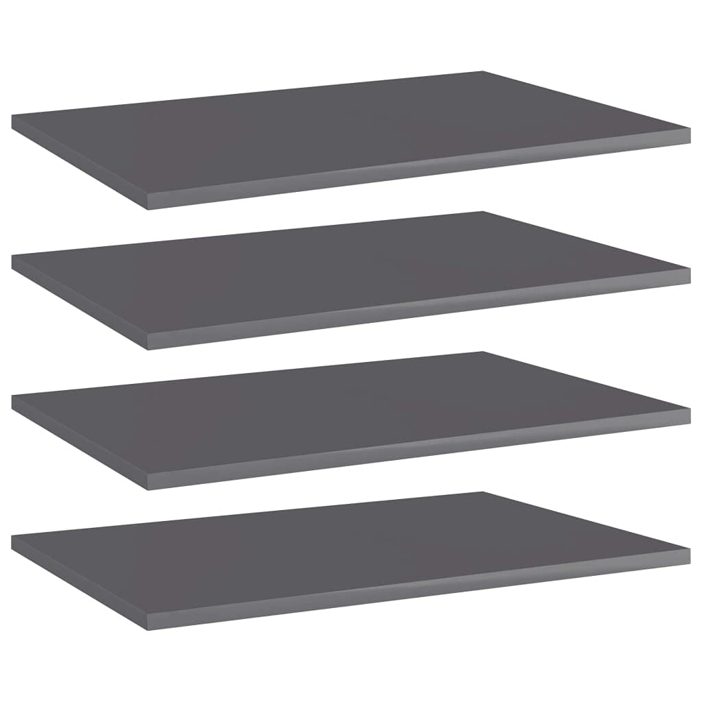4-Pack High Gloss Gray Bookshelf Replacement Panels - Floating Shelves for Book Storage & Display - Perfect for Home Office, Living Room & Bedroom Organization (Accessories Not Included)