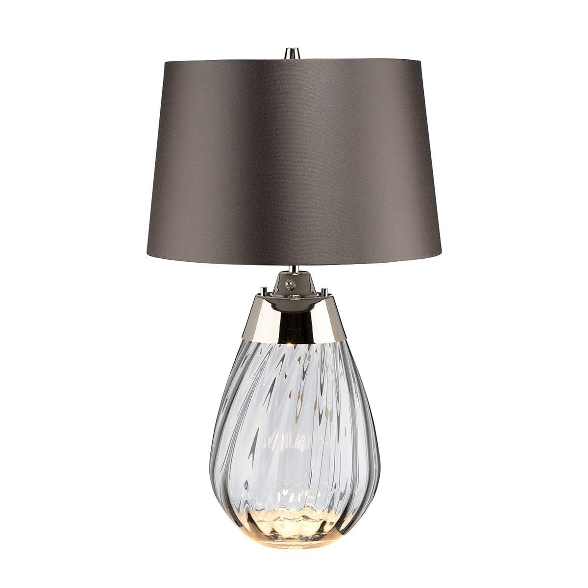 Elstead Lighting Lena 2-Light Small Smoke Glass Table Lamp - Modern Bedside & Living Room Lighting for Home Decor