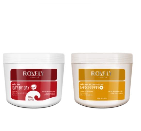 Rovely Day by Day + Max Repair Hair Treatment Masks Kit - 2 Pack x 300g for Damaged Hair - Deep Conditioning Hair Mask for Dry, Frizzy & Color-Treated Hair - At-Home Salon Quality Hair Care Treatment