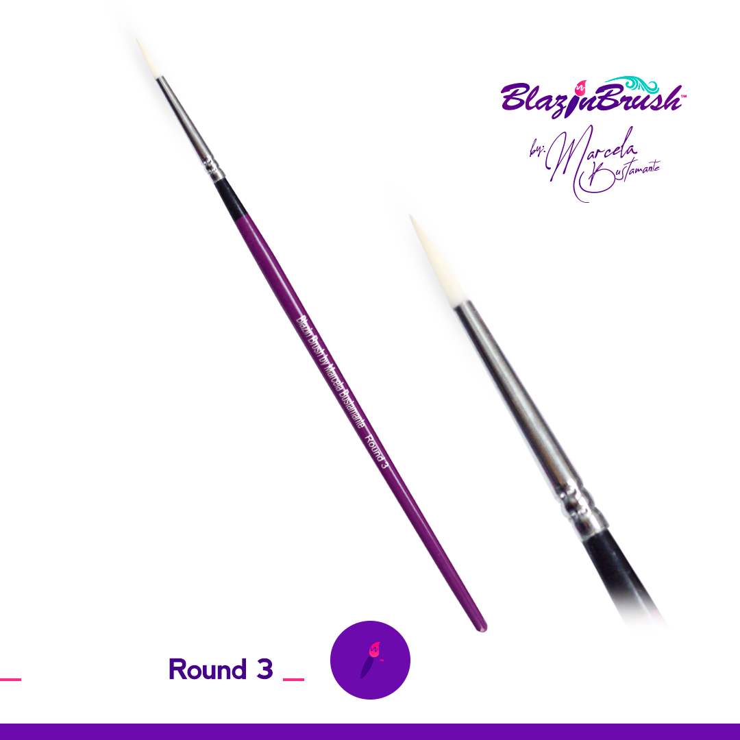 Blazin Brush Round 3 - Professional Hair Styling Brush for Smoothing & Detangling - Perfect for Salon, Home Use & Travel