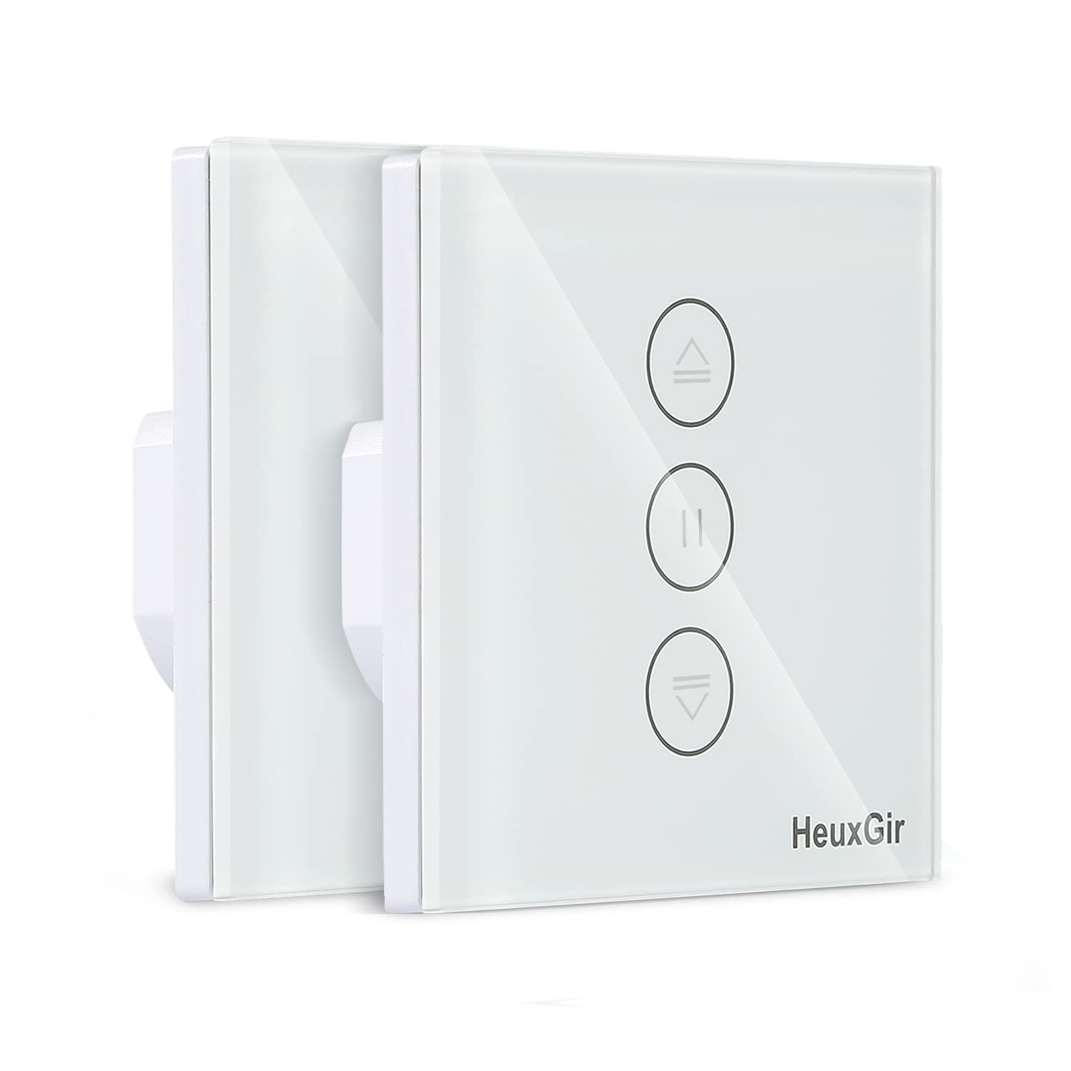 2 Pack Smart Roller Shutter Switch, 80x80mm WiFi Roller Shutter Timer, Works with Alexa & Google Home, Requires Neutral Wire - Perfect for Smart Home Automation & Window Covering Control